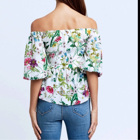 L’AGENCE Elena Off Shoulder Silk Top - Picture 8 of 9
